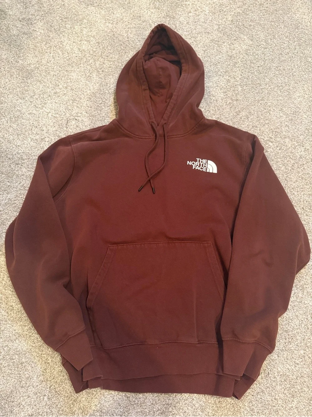 The North Face Men's Deep Rich Brown Pullover Hoodie with Chest Logo